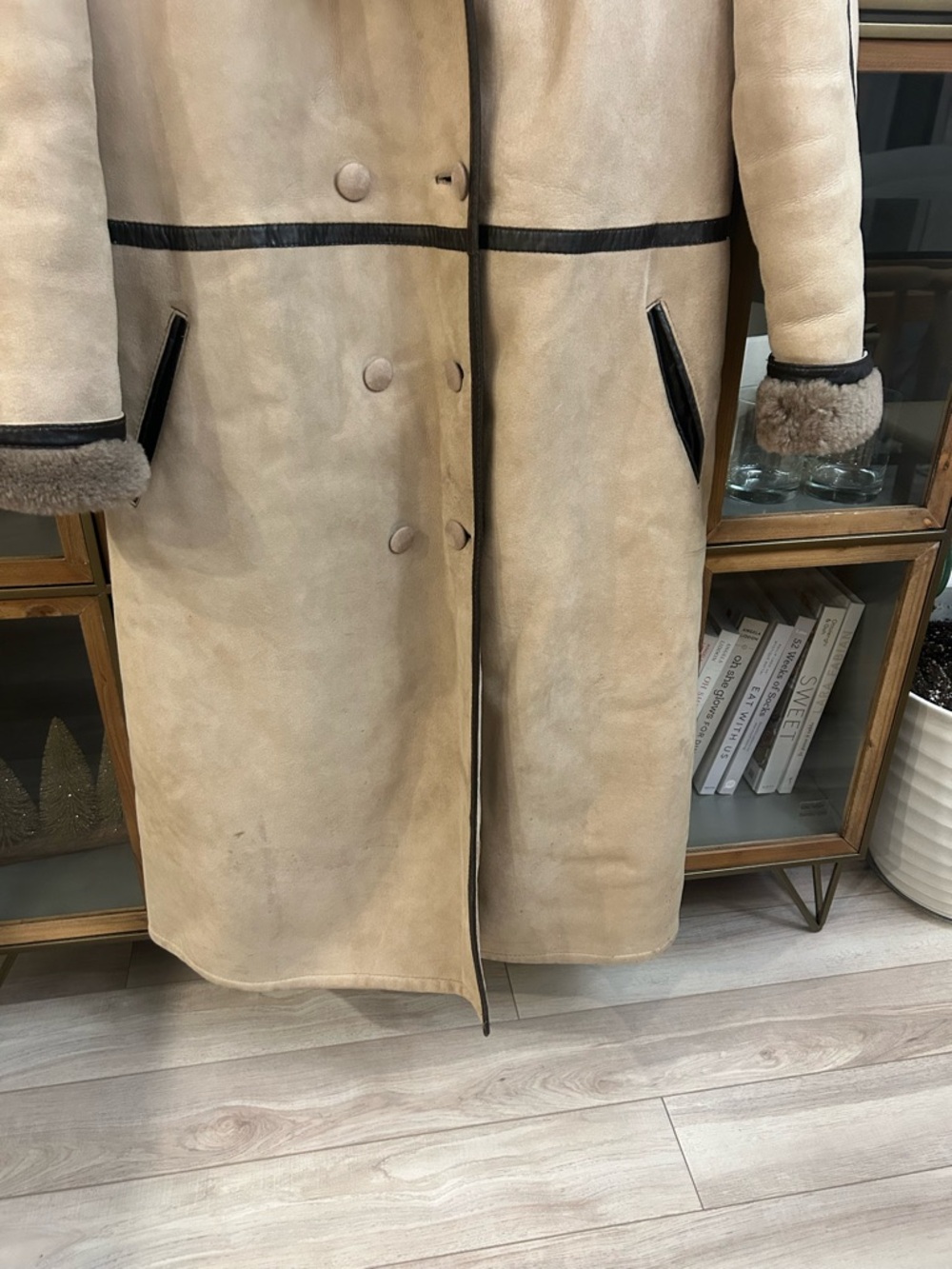 Vintage Genuine Leather Sheepskin Long Coat - Picture 4 of 16